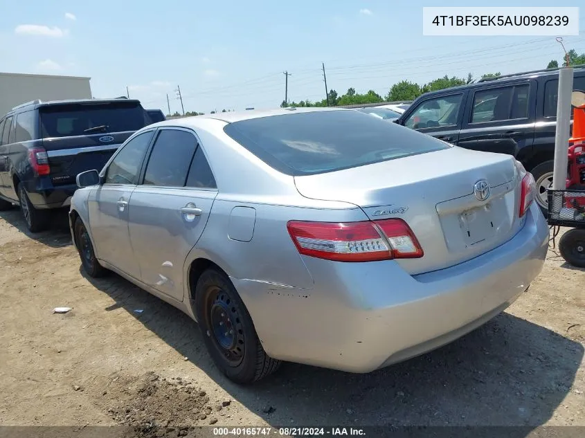 2010 Toyota Camry Le VIN: 4T1BF3EK5AU098239 Lot: 40165747