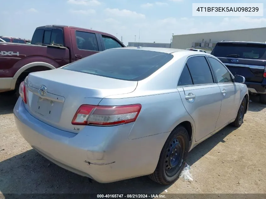 2010 Toyota Camry Le VIN: 4T1BF3EK5AU098239 Lot: 40165747