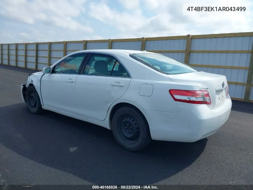 2010 Toyota Camry Le VIN: 4T4BF3EK1AR043499 Lot: 40165826