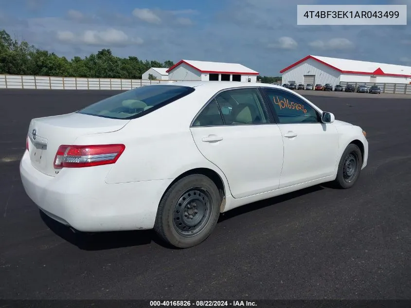 4T4BF3EK1AR043499 2010 Toyota Camry Le