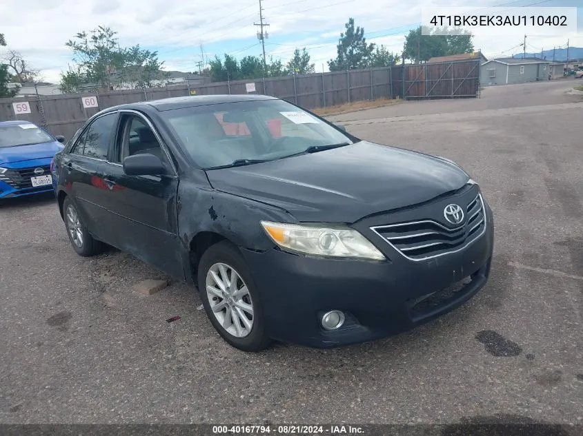 4T1BK3EK3AU110402 2010 Toyota Camry Xle V6