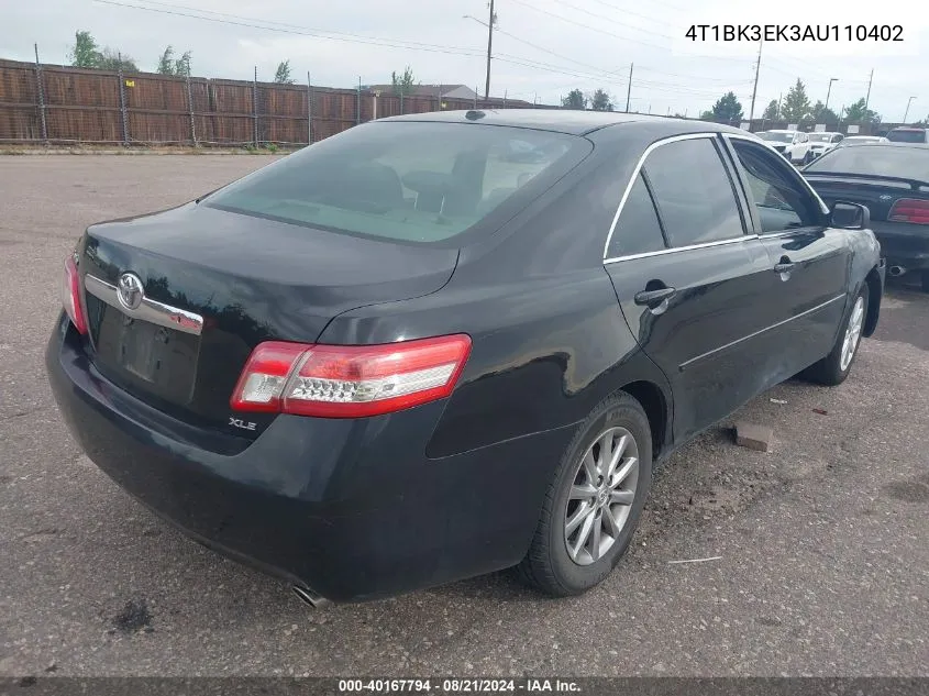 2010 Toyota Camry Xle V6 VIN: 4T1BK3EK3AU110402 Lot: 40167794