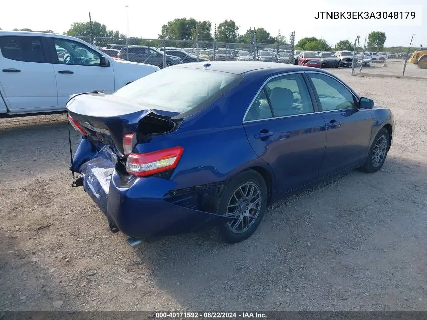 2010 Toyota Camry Xle V6 VIN: JTNBK3EK3A3048179 Lot: 40171592