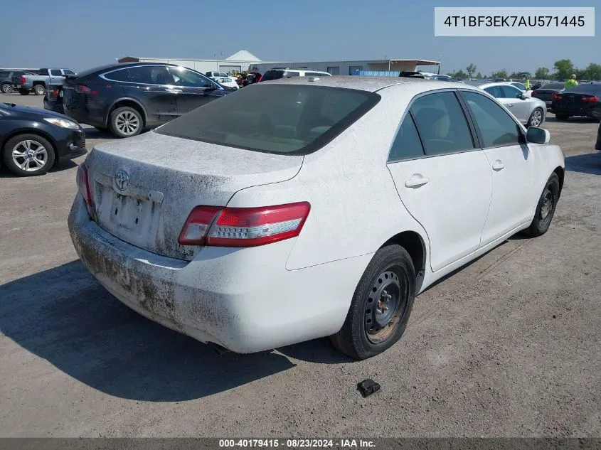 2010 Toyota Camry Le VIN: 4T1BF3EK7AU571445 Lot: 40179415