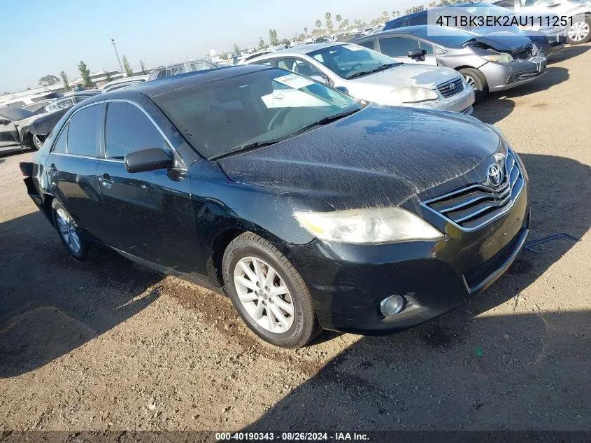 4T1BK3EK2AU111251 2010 Toyota Camry Xle V6