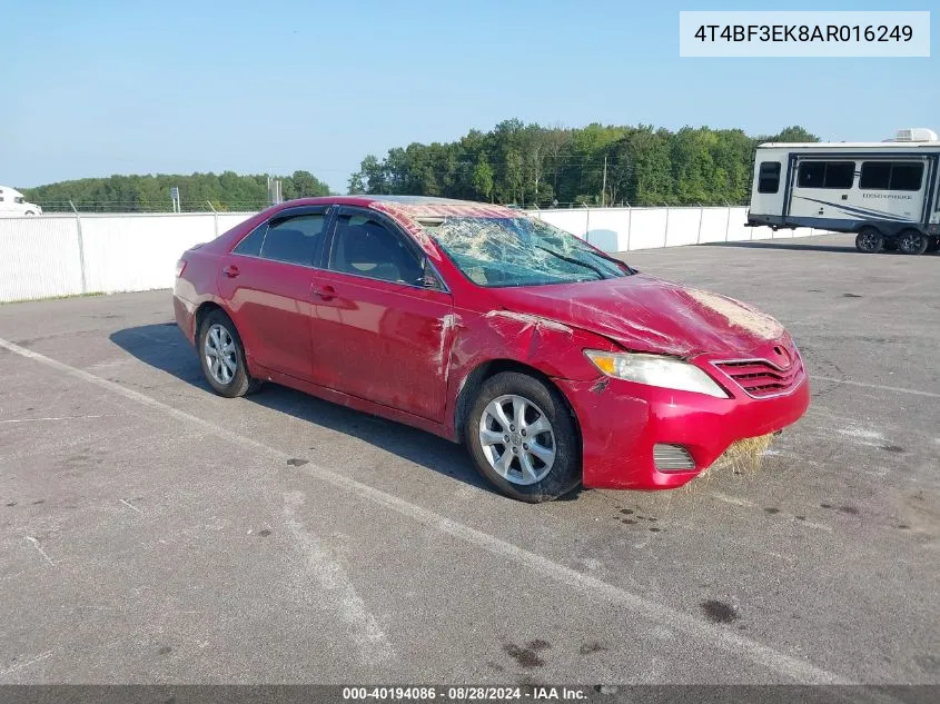 4T4BF3EK8AR016249 2010 Toyota Camry Le