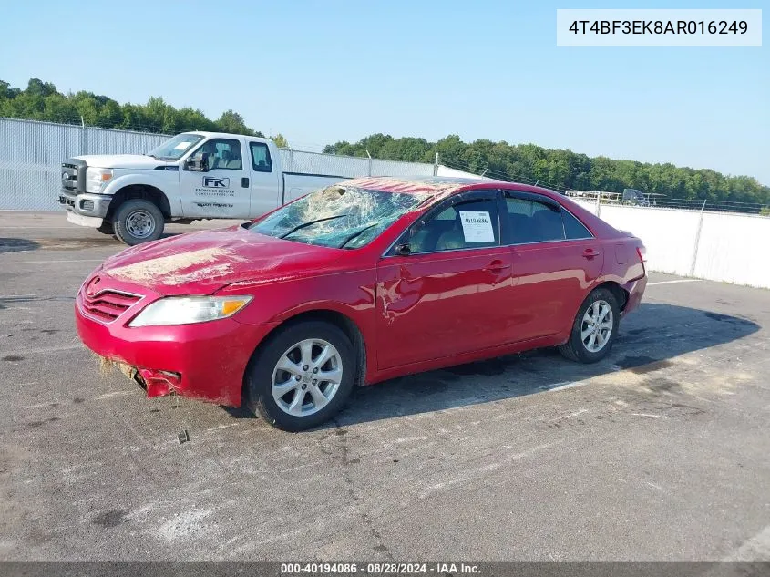 2010 Toyota Camry Le VIN: 4T4BF3EK8AR016249 Lot: 40194086