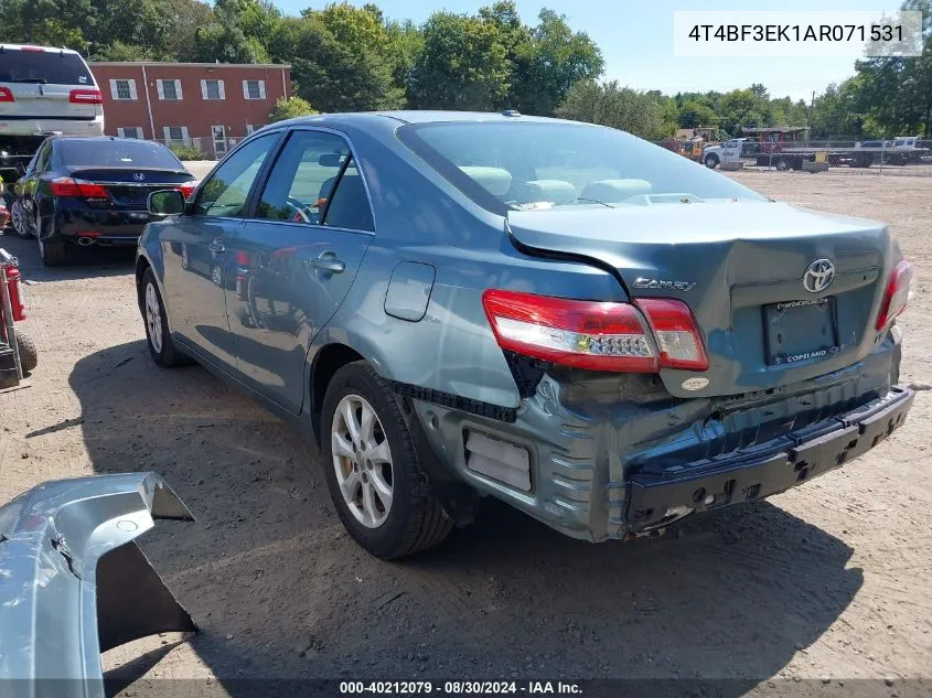 2010 Toyota Camry Le VIN: 4T4BF3EK1AR071531 Lot: 40212079