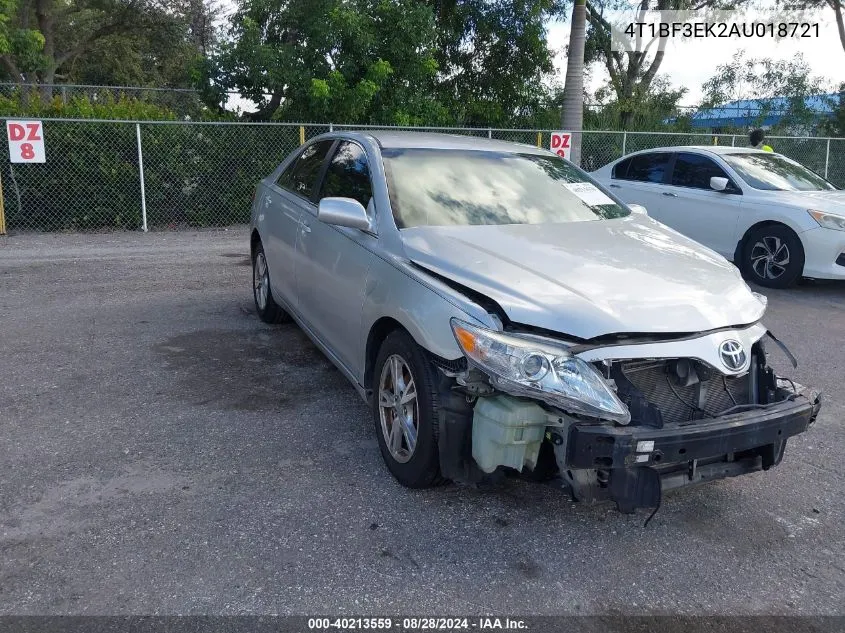 2010 Toyota Camry Le VIN: 4T1BF3EK2AU018721 Lot: 40213559