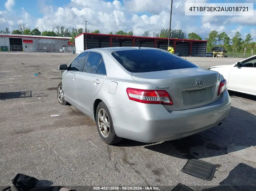 2010 Toyota Camry Le VIN: 4T1BF3EK2AU018721 Lot: 40213559