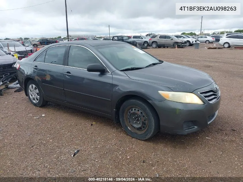 2010 Toyota Camry Le VIN: 4T1BF3EK2AU098263 Lot: 40218146