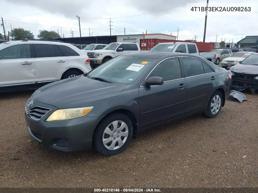 2010 Toyota Camry Le VIN: 4T1BF3EK2AU098263 Lot: 40218146