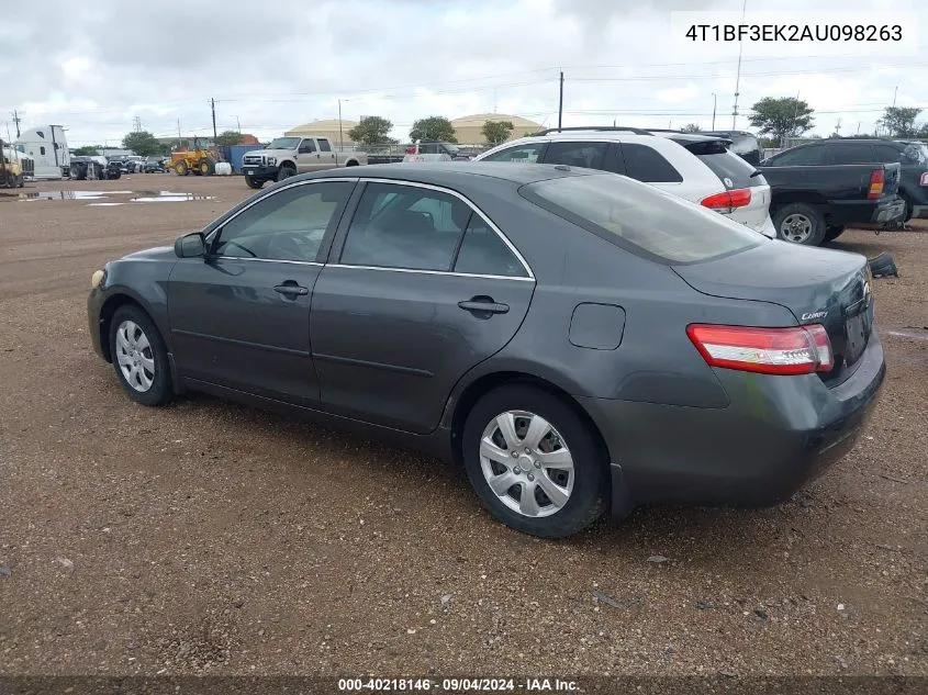 2010 Toyota Camry Le VIN: 4T1BF3EK2AU098263 Lot: 40218146