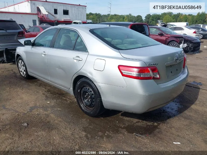 2010 Toyota Camry Le VIN: 4T1BF3EK0AU058649 Lot: 40232590