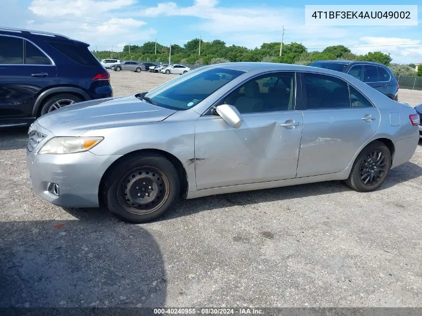 2010 Toyota Camry Le VIN: 4T1BF3EK4AU049002 Lot: 40240955