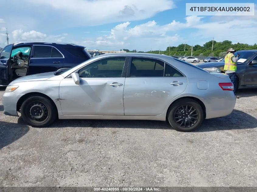 2010 Toyota Camry Le VIN: 4T1BF3EK4AU049002 Lot: 40240955