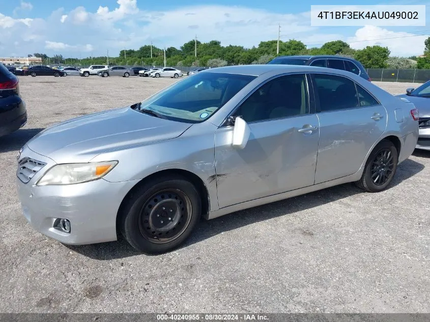 2010 Toyota Camry Le VIN: 4T1BF3EK4AU049002 Lot: 40240955