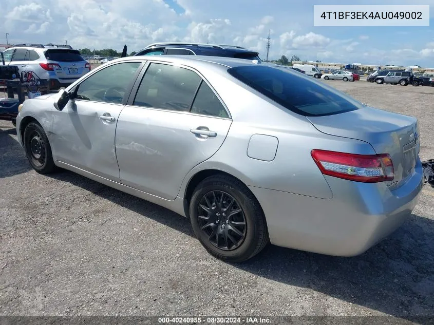 2010 Toyota Camry Le VIN: 4T1BF3EK4AU049002 Lot: 40240955