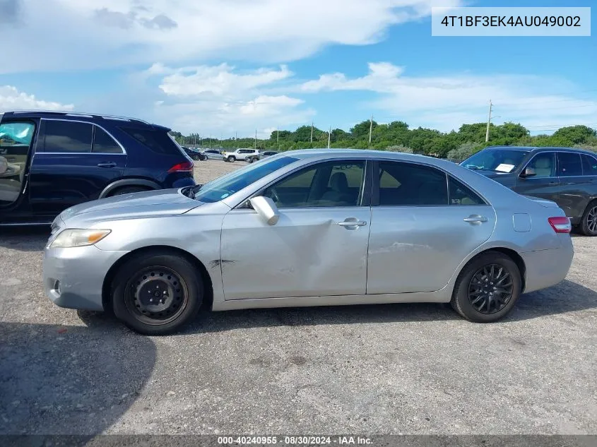 2010 Toyota Camry Le VIN: 4T1BF3EK4AU049002 Lot: 40240955