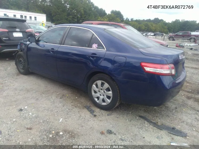 2010 Toyota Camry VIN: 4T4BF3EK6AR072769 Lot: 40251820