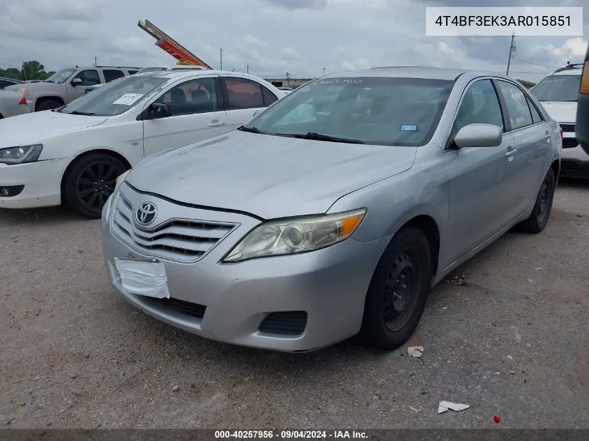 2010 Toyota Camry Le VIN: 4T4BF3EK3AR015851 Lot: 40257956