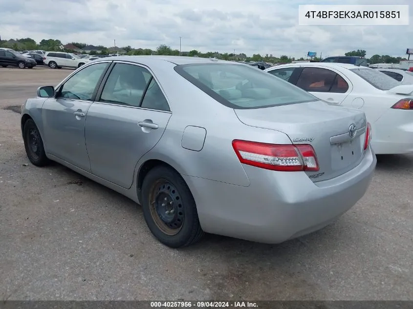 4T4BF3EK3AR015851 2010 Toyota Camry Le