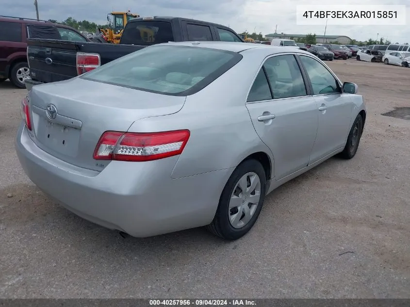 2010 Toyota Camry Le VIN: 4T4BF3EK3AR015851 Lot: 40257956