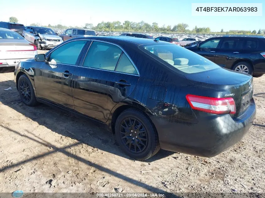 2010 Toyota Camry Le VIN: 4T4BF3EK7AR063983 Lot: 40258721