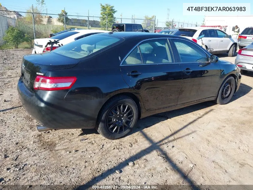 2010 Toyota Camry Le VIN: 4T4BF3EK7AR063983 Lot: 40258721