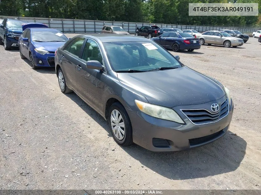 2010 Toyota Camry Le VIN: 4T4BF3EK3AR049191 Lot: 40263108