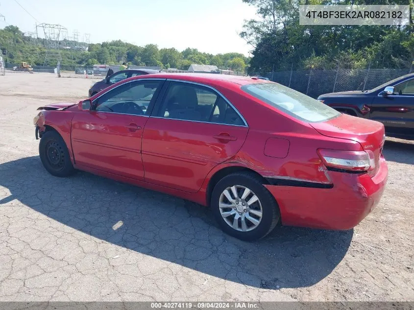 2010 Toyota Camry Le VIN: 4T4BF3EK2AR082182 Lot: 40274119