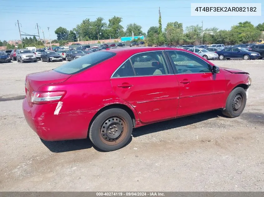 4T4BF3EK2AR082182 2010 Toyota Camry Le