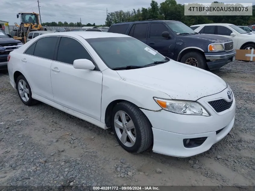 4T1BF3EK0AU538075 2010 Toyota Camry Se