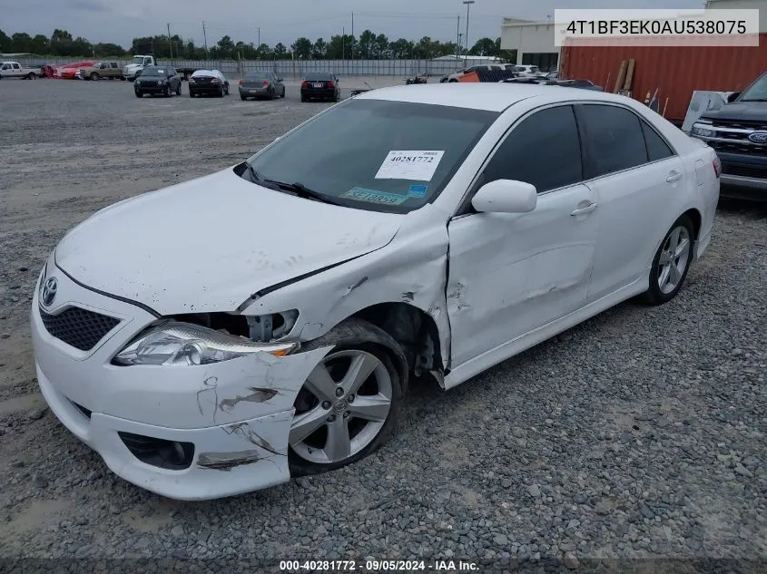 2010 Toyota Camry Se VIN: 4T1BF3EK0AU538075 Lot: 40281772