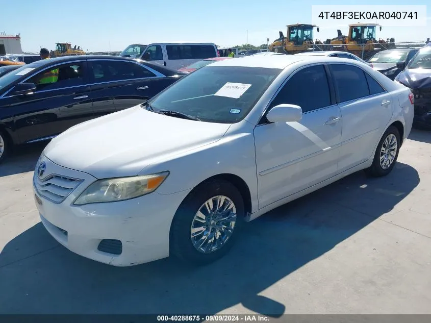 2010 Toyota Camry Le VIN: 4T4BF3EK0AR040741 Lot: 40288675