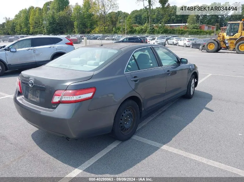 4T4BF3EK1AR034494 2010 Toyota Camry Le