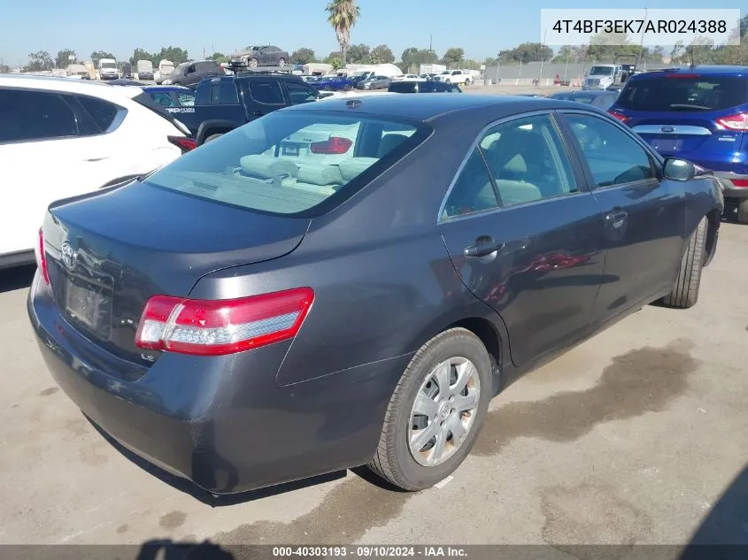 2010 Toyota Camry Le VIN: 4T4BF3EK7AR024388 Lot: 40303193