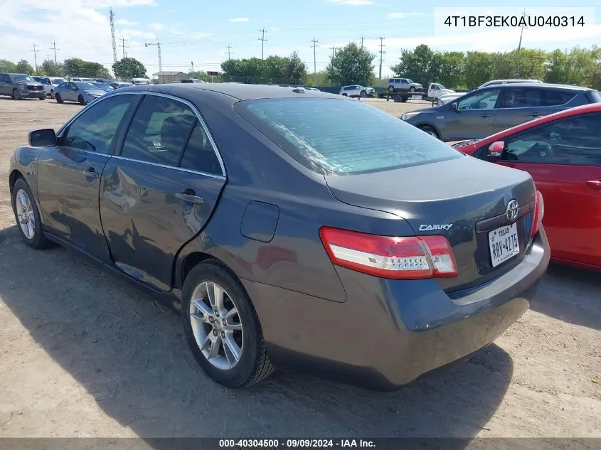 2010 Toyota Camry Le VIN: 4T1BF3EK0AU040314 Lot: 40304500