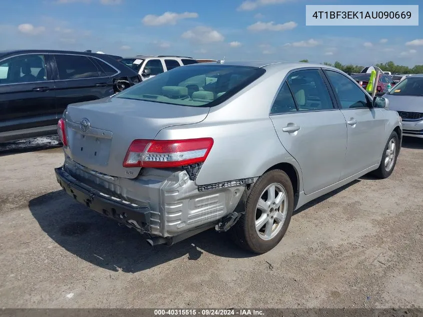 4T1BF3EK1AU090669 2010 Toyota Camry Le