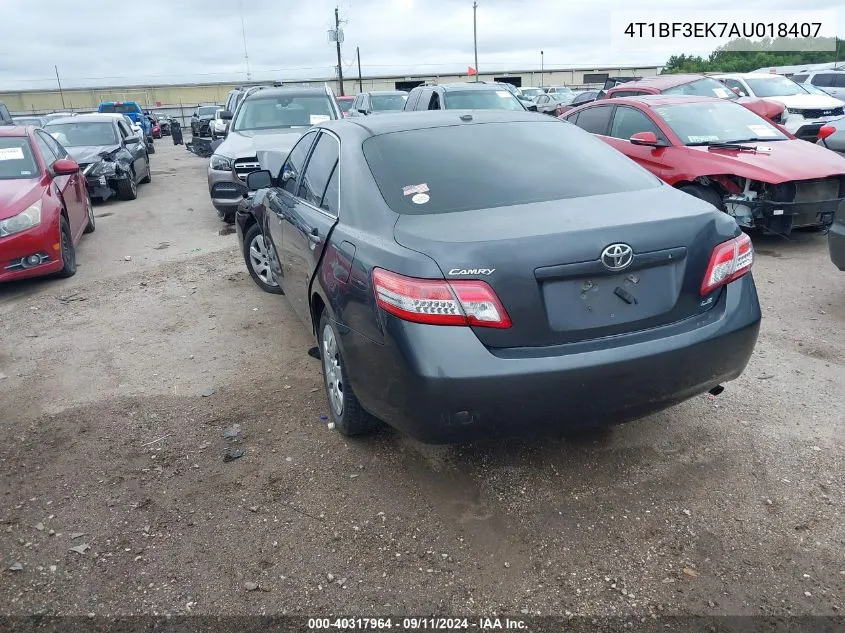 4T1BF3EK7AU018407 2010 Toyota Camry Le