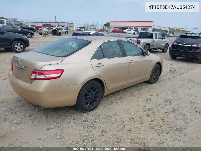 2010 Toyota Camry Xle VIN: 4T1BF3EK7AU054274 Lot: 40327631