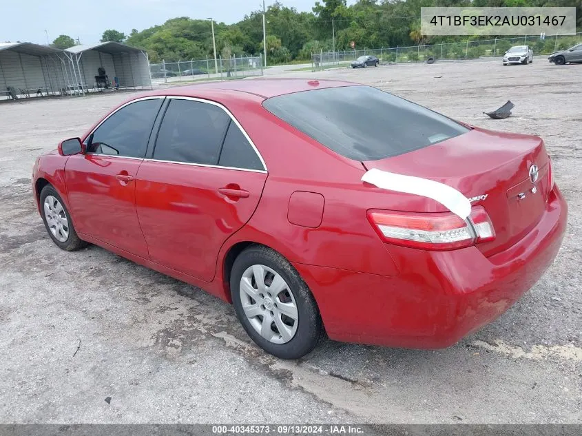 4T1BF3EK2AU031467 2010 Toyota Camry Le