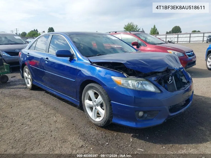 2010 Toyota Camry Se VIN: 4T1BF3EK8AU518611 Lot: 40350397