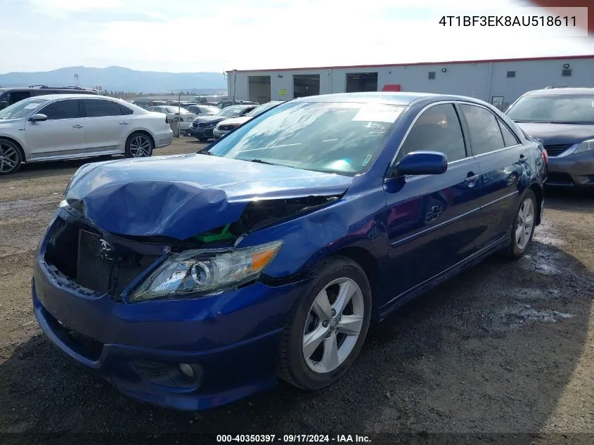 2010 Toyota Camry Se VIN: 4T1BF3EK8AU518611 Lot: 40350397