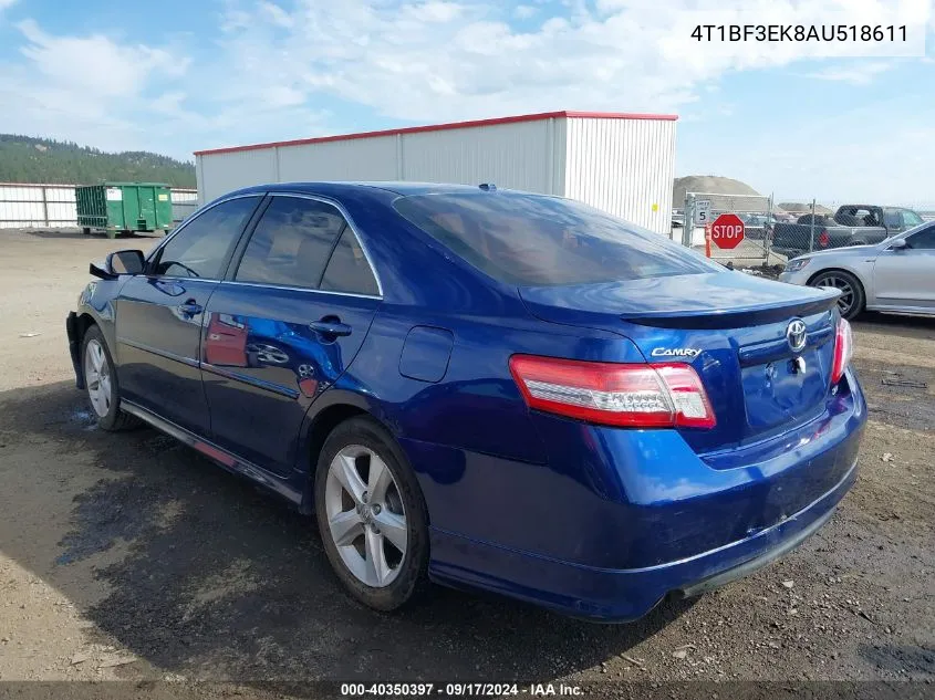 2010 Toyota Camry Se VIN: 4T1BF3EK8AU518611 Lot: 40350397