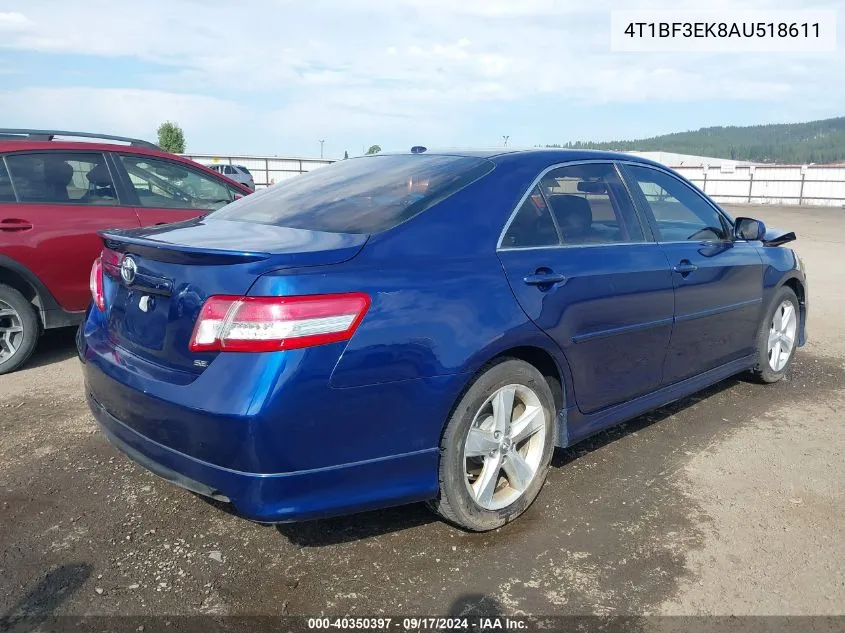 2010 Toyota Camry Se VIN: 4T1BF3EK8AU518611 Lot: 40350397