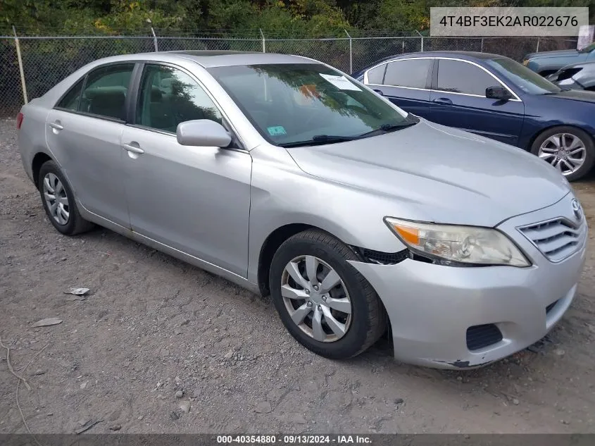 2010 Toyota Camry Le VIN: 4T4BF3EK2AR022676 Lot: 40354880