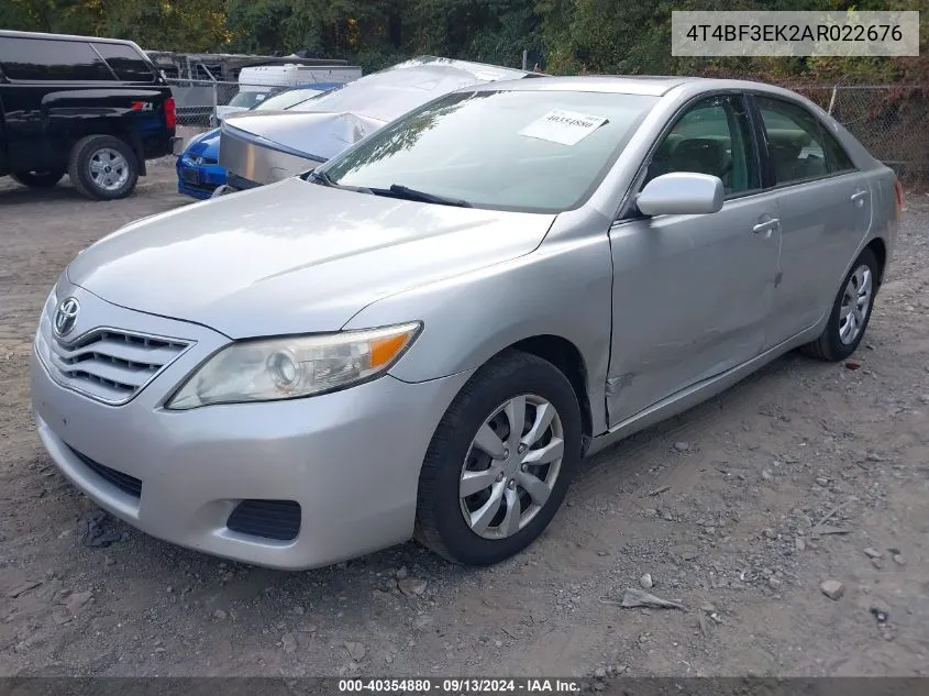 4T4BF3EK2AR022676 2010 Toyota Camry Le