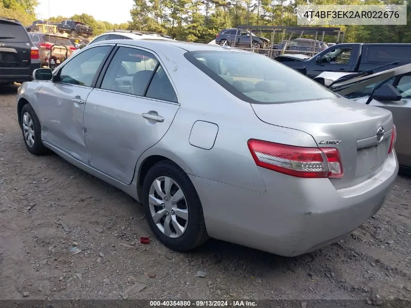 2010 Toyota Camry Le VIN: 4T4BF3EK2AR022676 Lot: 40354880