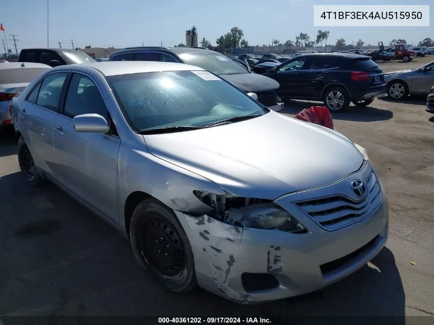 2010 Toyota Camry Le VIN: 4T1BF3EK4AU515950 Lot: 40361202